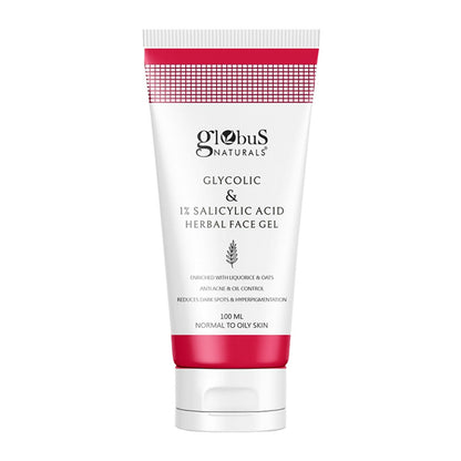 Globus Naturals Glycolic & 1% Salicylic Acid Herbal Anti Acne Face Gel