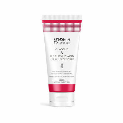 Globus Naturals Glycolic & 1% Salicylic Acid Herbal Anti Acne Face Scrub