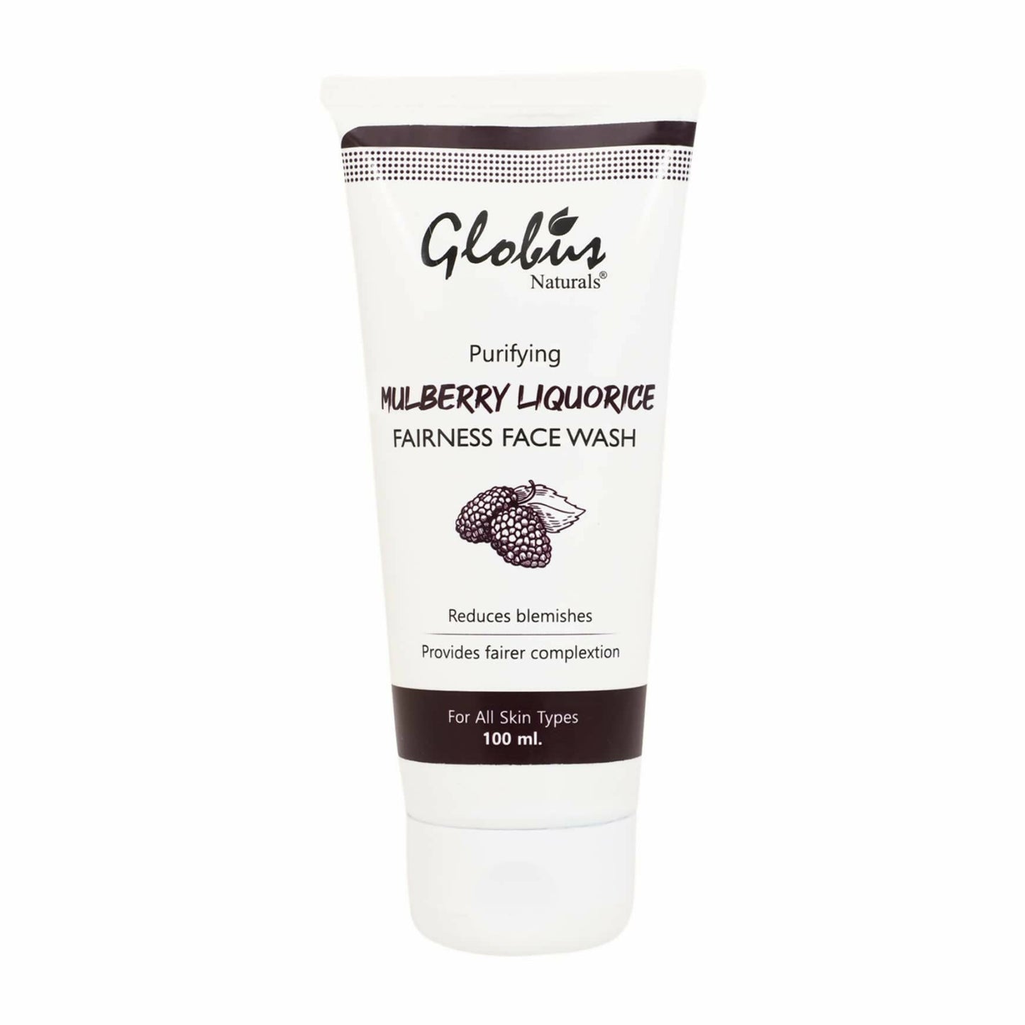 Globus Naturals Mulberry Liquorice Fairness Face Wash tube on a white background