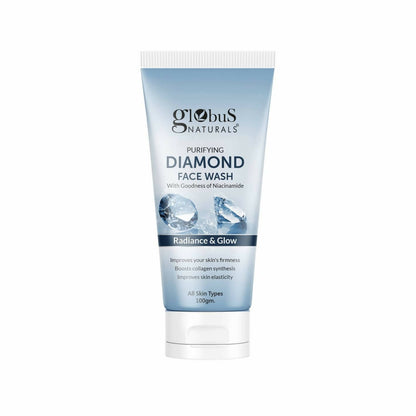 Globus Naturals Purifying Diamond Face Wash tube on a white background