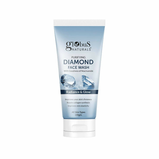 Globus Naturals Purifying Diamond Face Wash tube on a white background