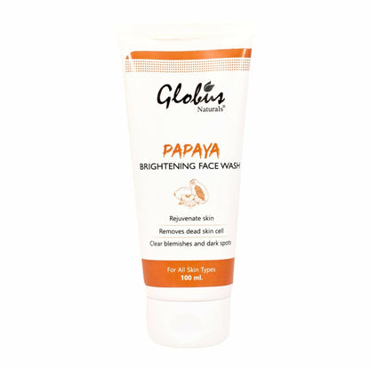 Globus Naturals Papaya Brightening Face Wash container on a white background