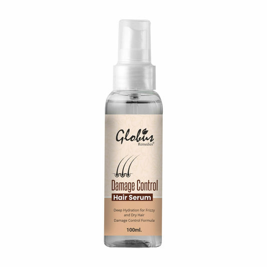 Globus Remedies Damage Control Hair Serum, For Frizzy Hair, Smoothens Rough Ends, Adds Instant Shine,100ml