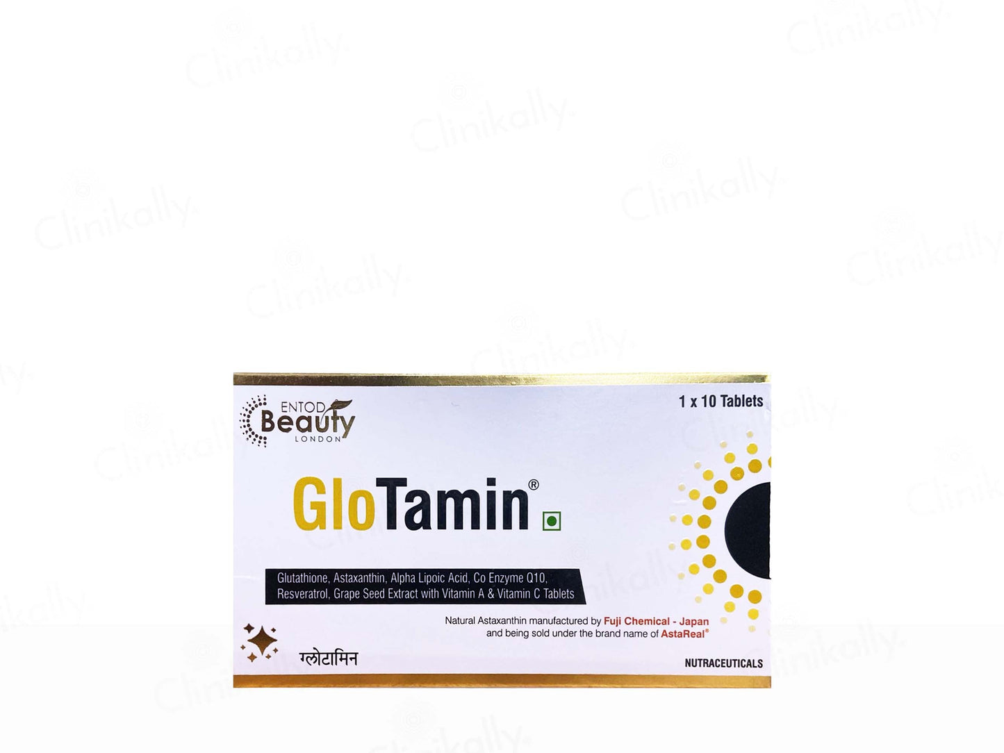 GloTamin supplement packaging on a white background
