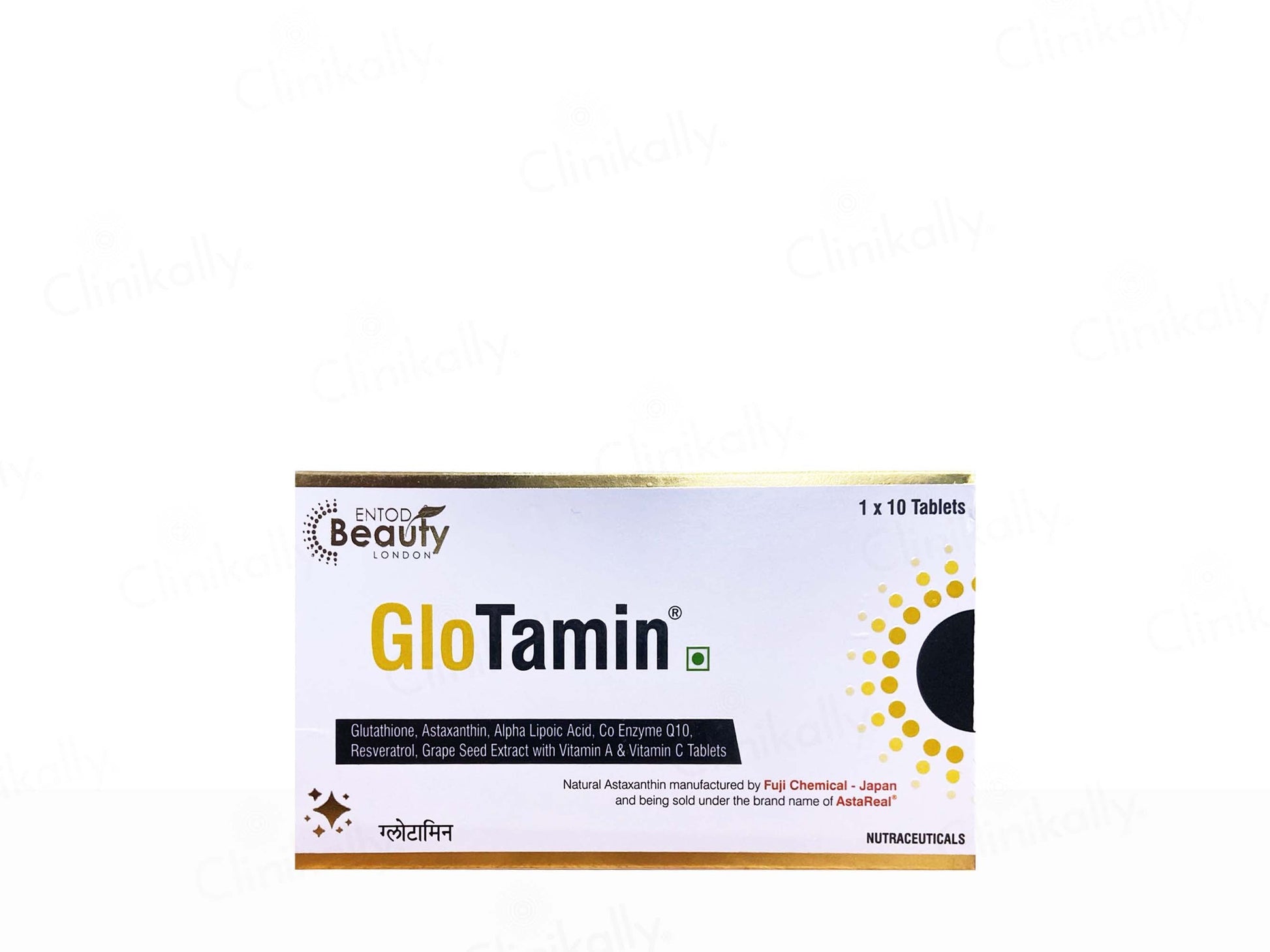 GloTamin supplement packaging on a white background