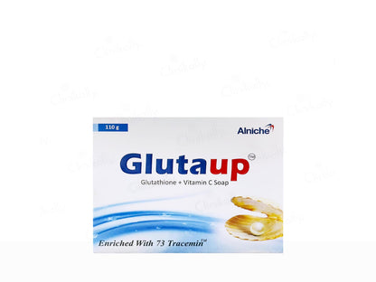 Box of Glutaup soap with Alniche branding on a white background