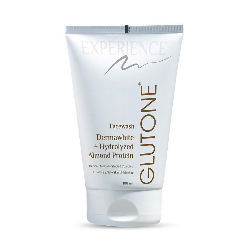 Glutone facewash tube on a white background
