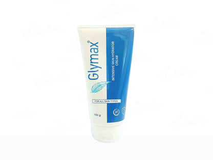 Glymax intensive skin moisturizer cream tube on a white background