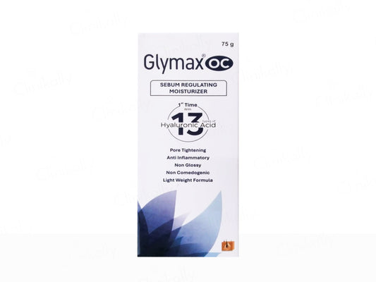 Glymax OC skincare product packaging on a white background
