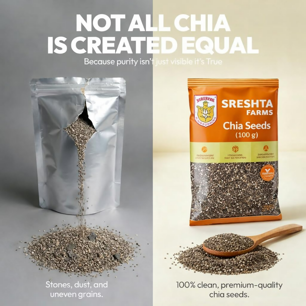 Sreshta Farms Raw Chia Seeds Natural & Nutrient-Rich Superfood