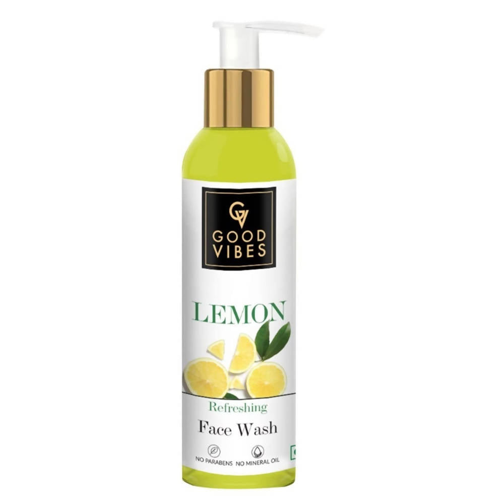 Good Vibes Lemon Face Wash bottle on a white background
