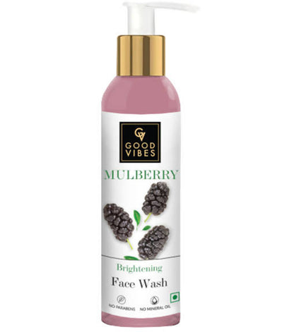 Good Vibes Mulberry Face Wash bottle on a white background