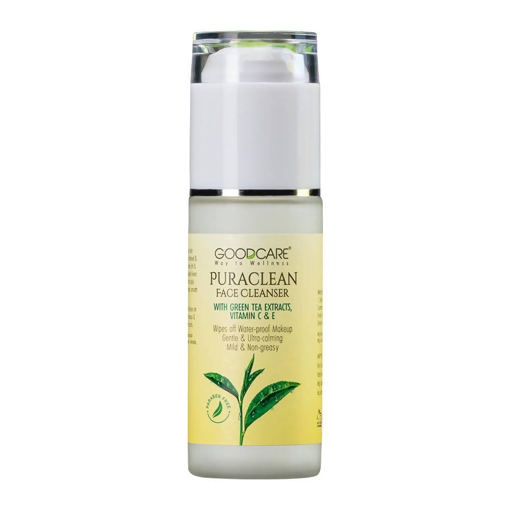 Goodcare Puraclean Face Cleanser bottle with green tea extract on a white background