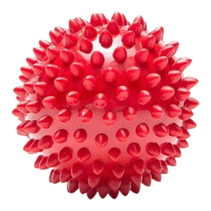 Red spiky ball on a white background