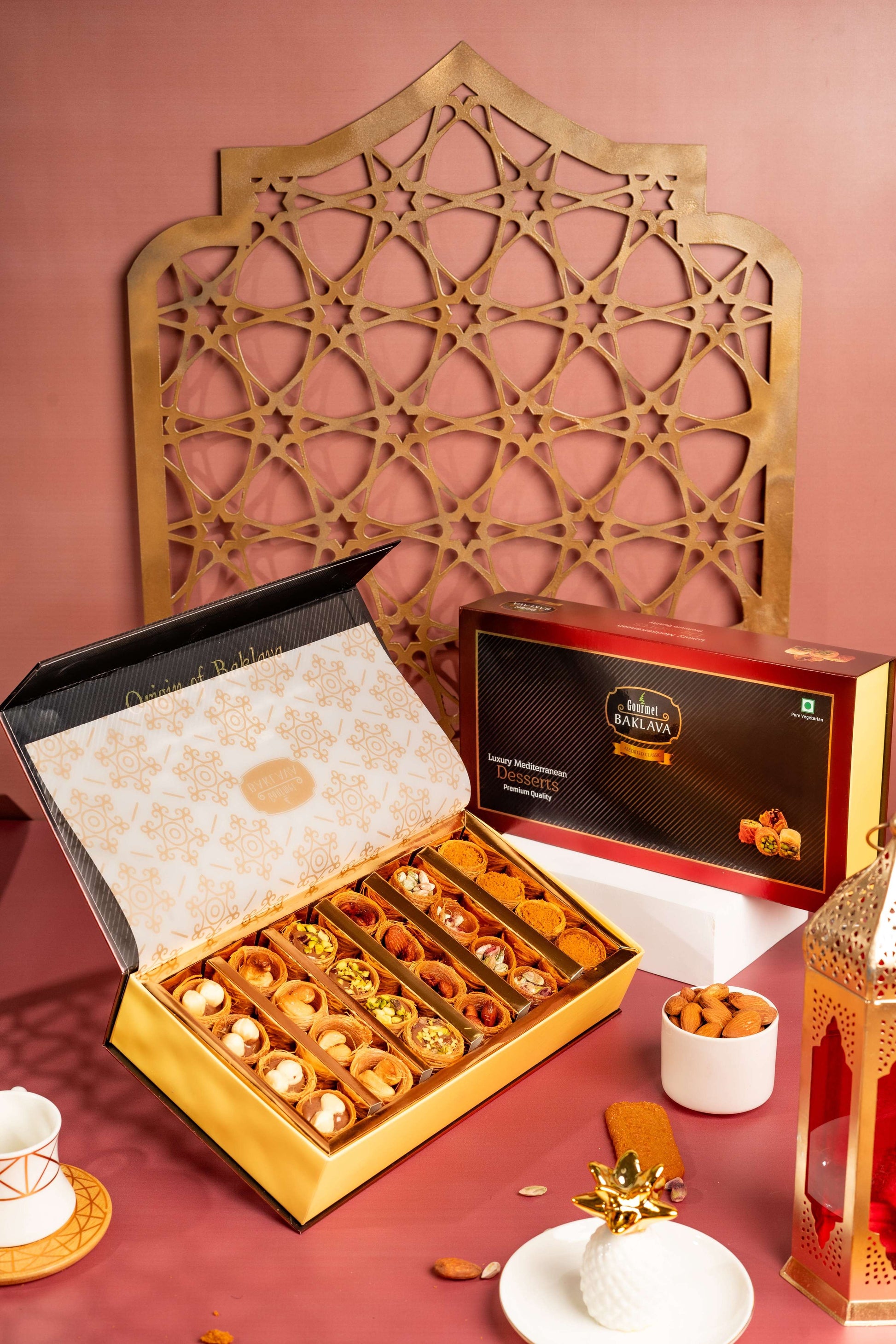 Gourmet Baklava Crescent Gift Box Of Assorted Nest Baklava