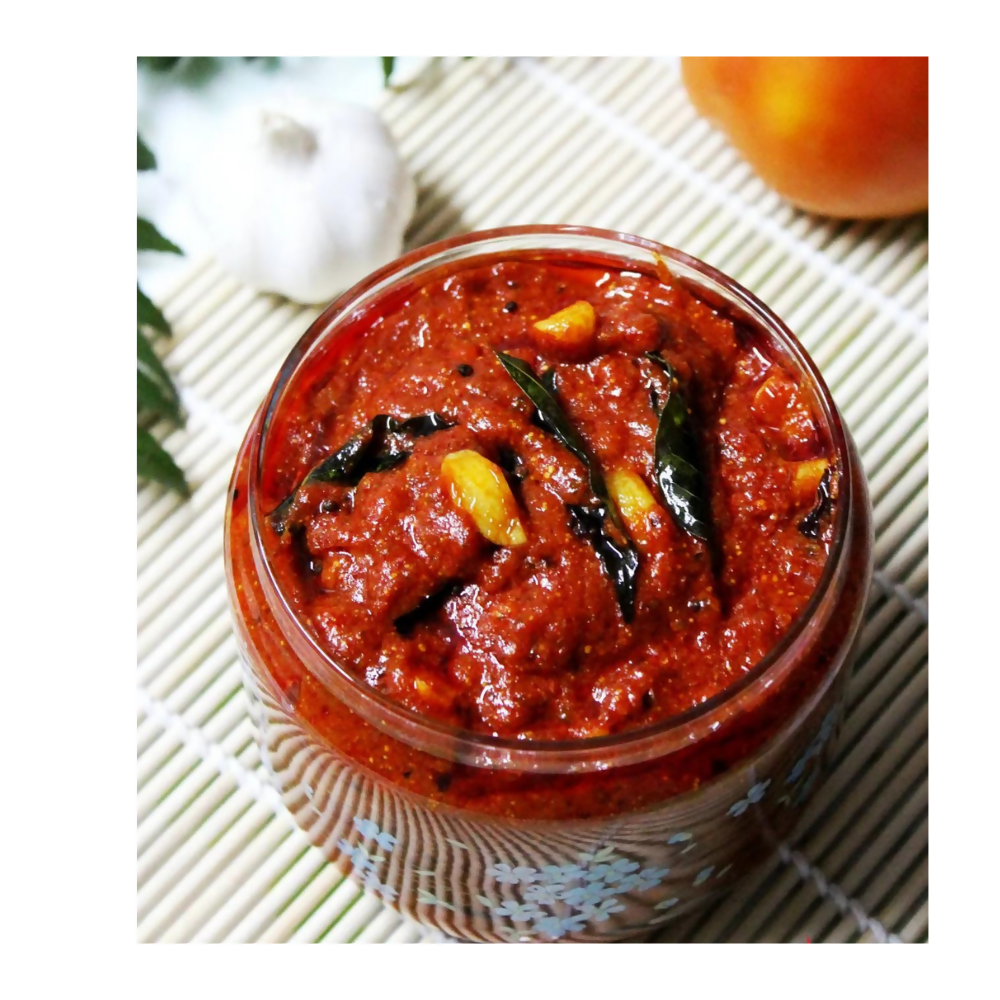 Jar of red curry paste on a woven mat with a blurred background