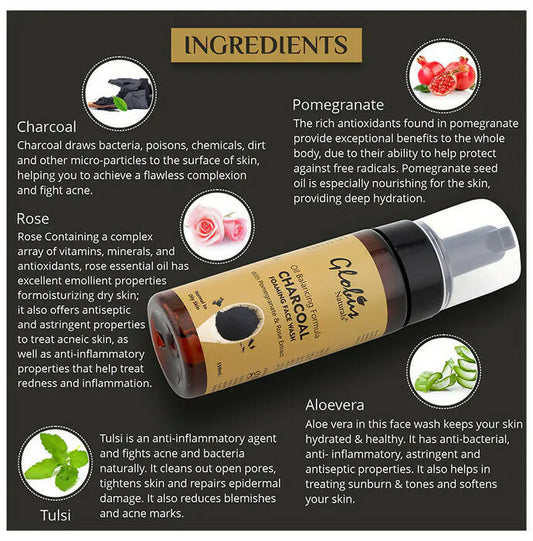 Globus Naturals Charcoal Foaming Face Wash