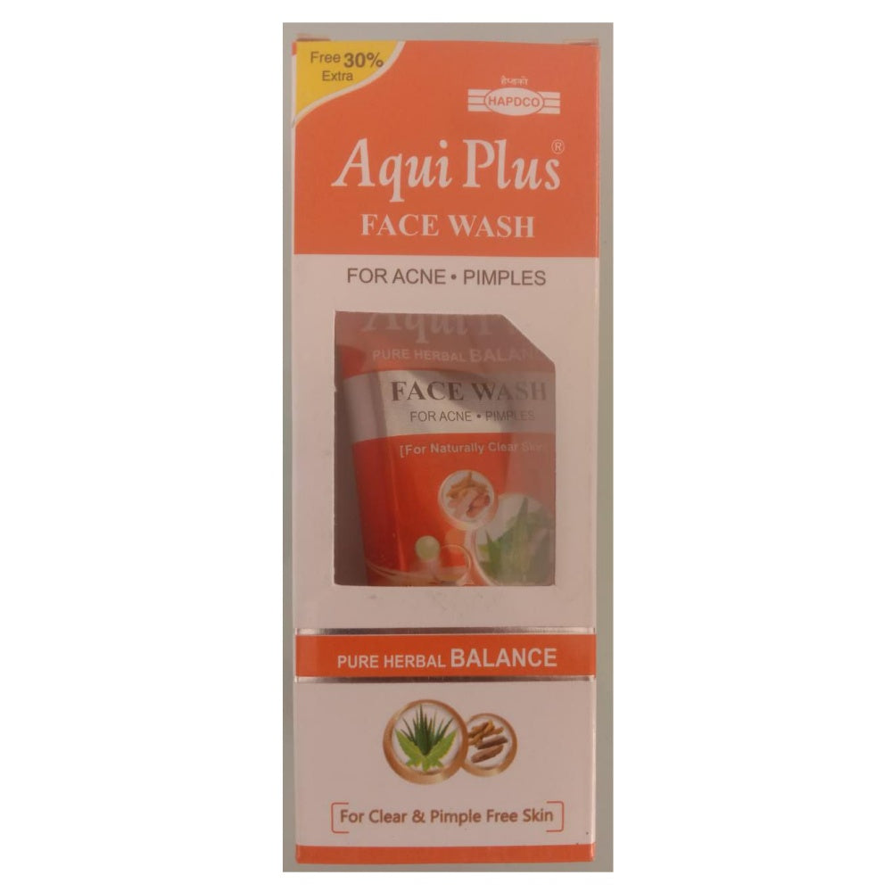 Aquí Plus Face Wash packaging on a white background