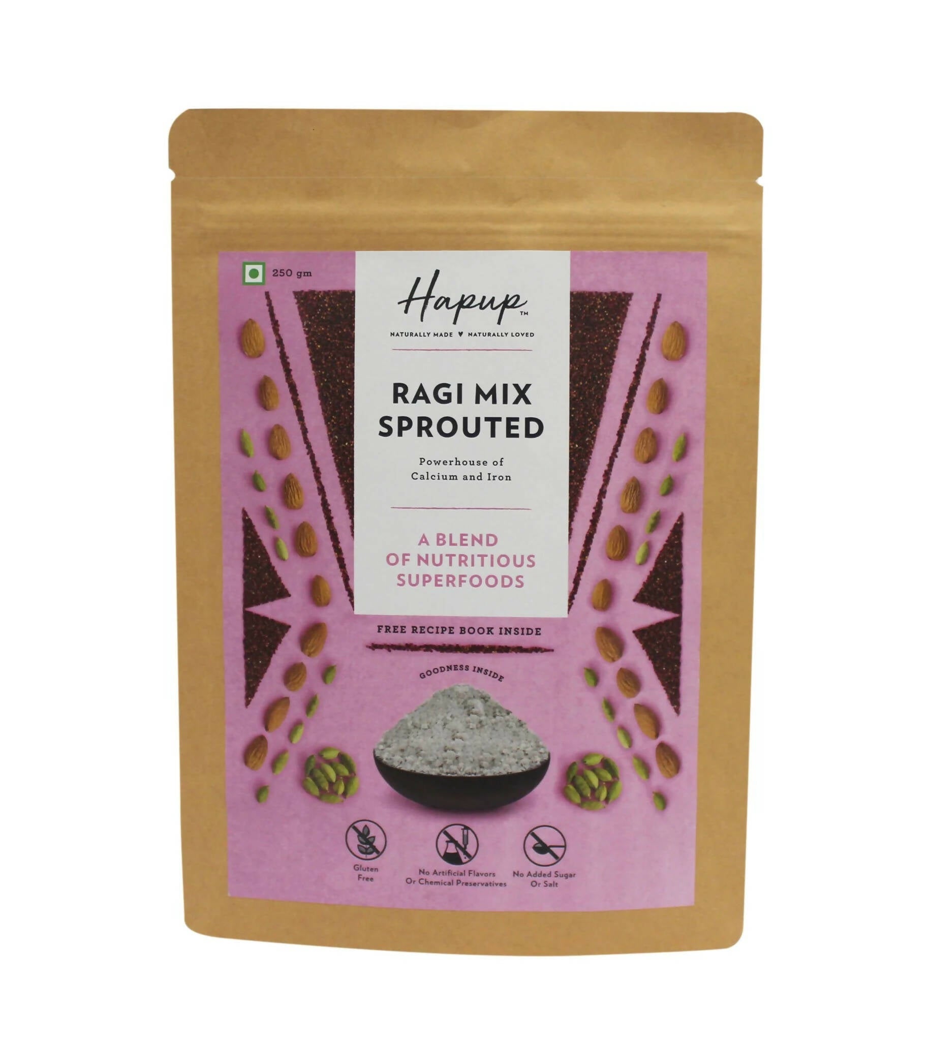 Hapup Ragi Mix Sprouted package on a white background