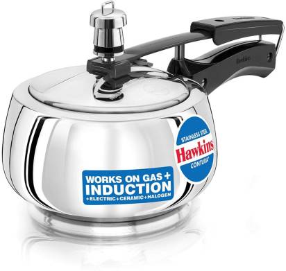 Hawkins pressure cooker on a white background