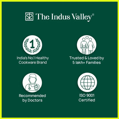 The Indus Valley 100% Pure Iron Cookware Set: Tawa+ Fry Pan+ Wok, Toxin-free Sheet Iron, Pre-seasoned, Induction & Gas, Kitchen Set for Home, Kadai