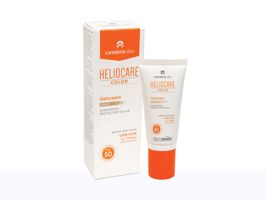 Heliocare color gel cream and packaging on a white background