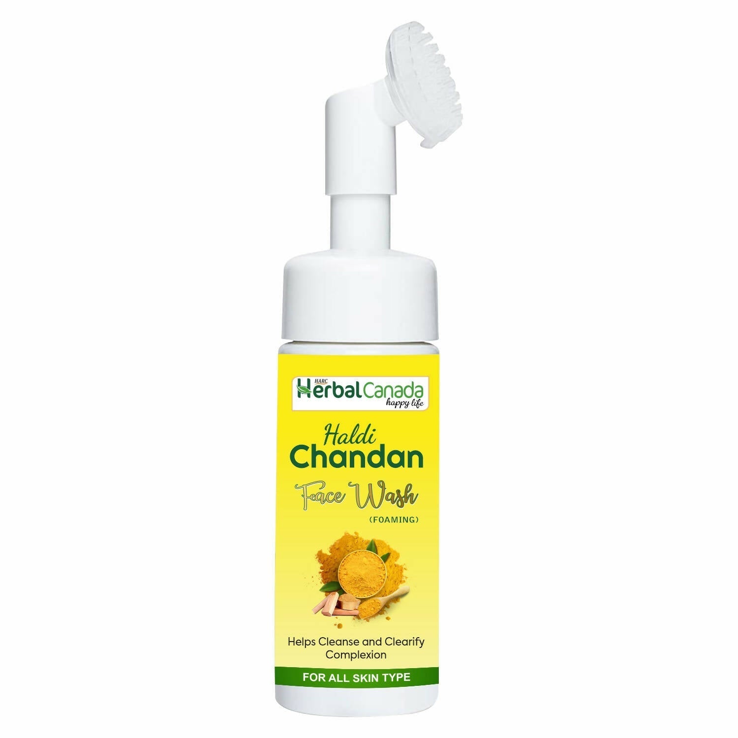 Herbal Canada Haldi Chandan Face Wash bottle on a white background