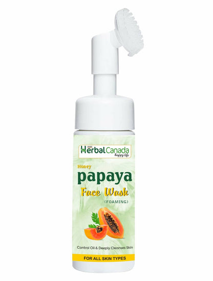 Herbal Canada papaya face wash bottle on a white background