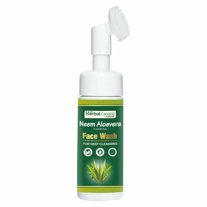 Herbal Canada Neem Aloe vera face wash bottle on a white background
