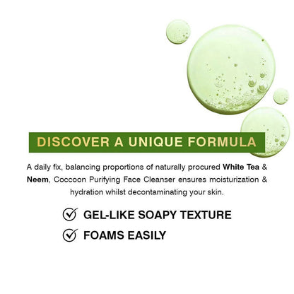 Coccoon Purifying Face Cleanser With White Tea & Neem
