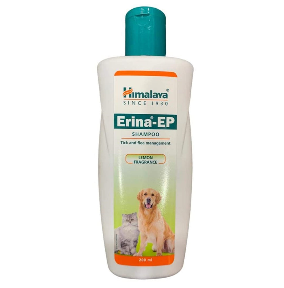 Himalaya Erina-EP Shampoo bottle with lemon fragrance on a white background