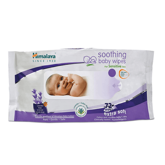 Himalaya soothing baby wipes packaging on a white background