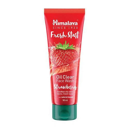 Himalaya Fresh Start Oil Clear Face Wash Strawberry tube on a white background