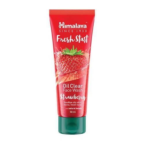 Himalaya Fresh Start Oil Clear Face Wash Strawberry tube on a white background