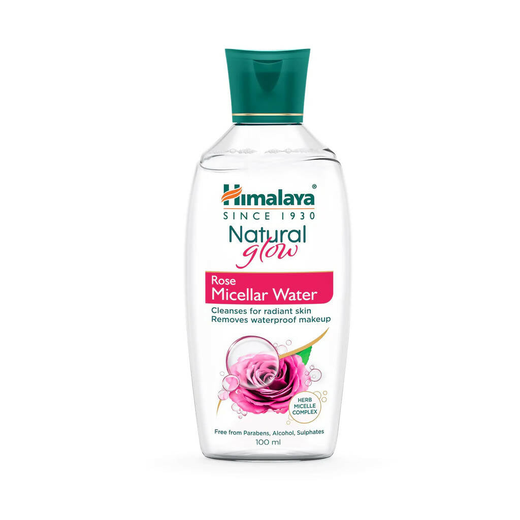 Himalaya Natural Glow Rose Micellar Water bottle on a white background