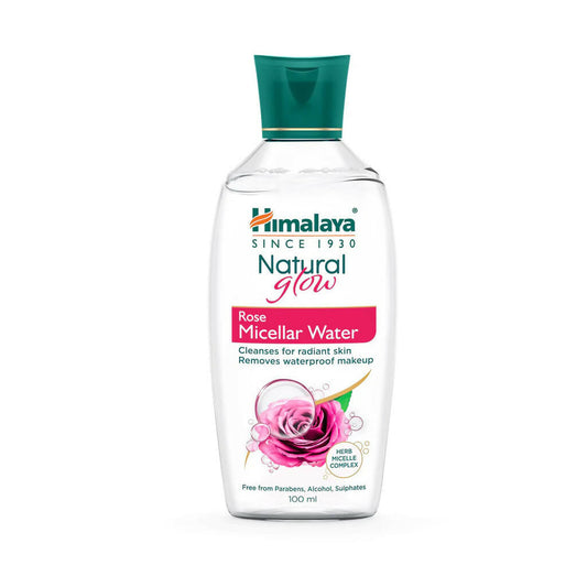 Himalaya Natural Glow Rose Micellar Water bottle on a white background