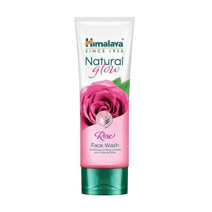 Himalaya Natural Glow Rose Face Wash tube on a white background