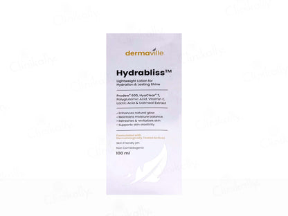Dermaville Hydrabliss skincare product packaging on a white background