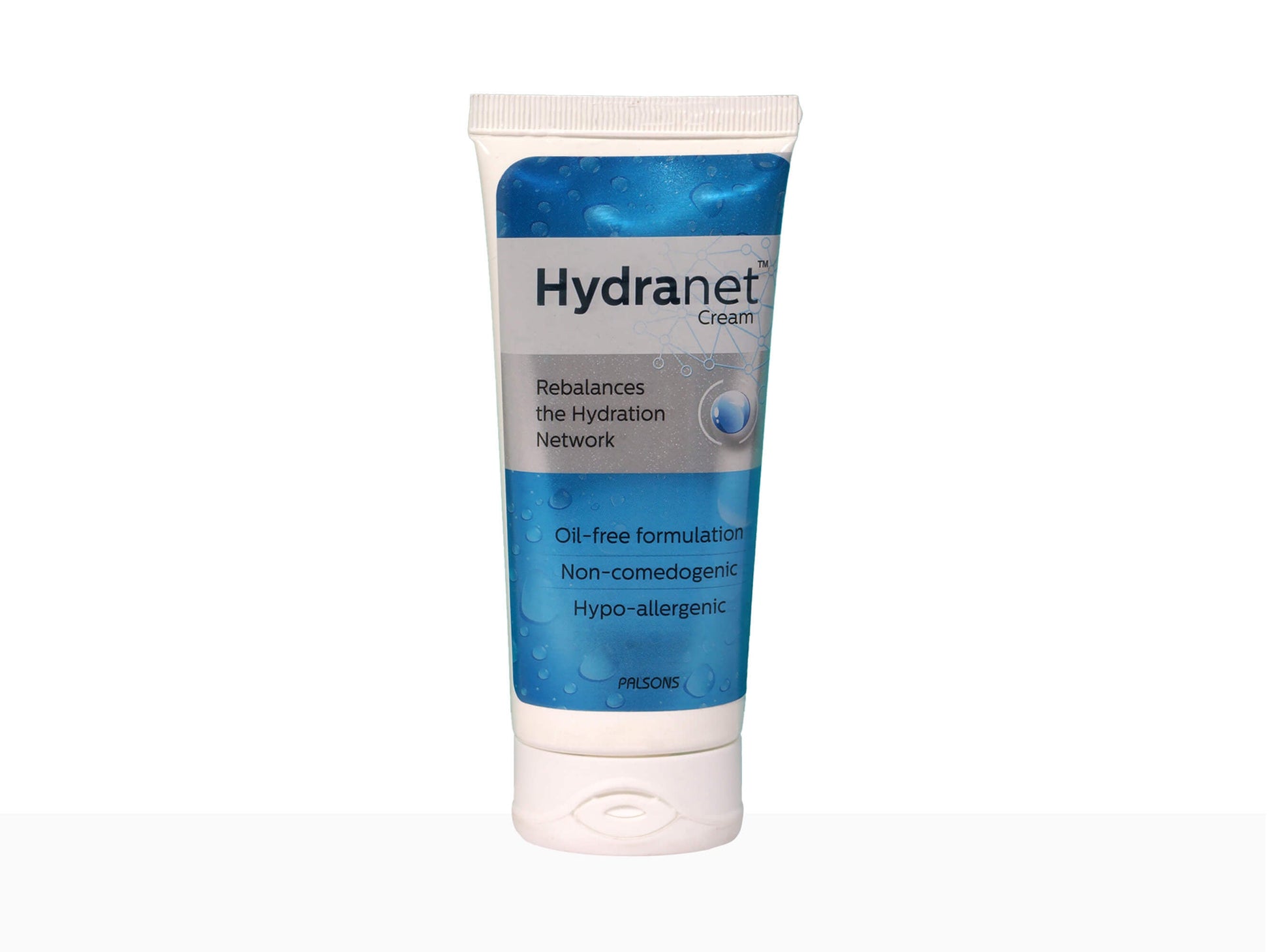 Hydranet cream tube on a white background