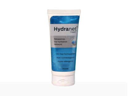 Hydranet cream tube on a white background