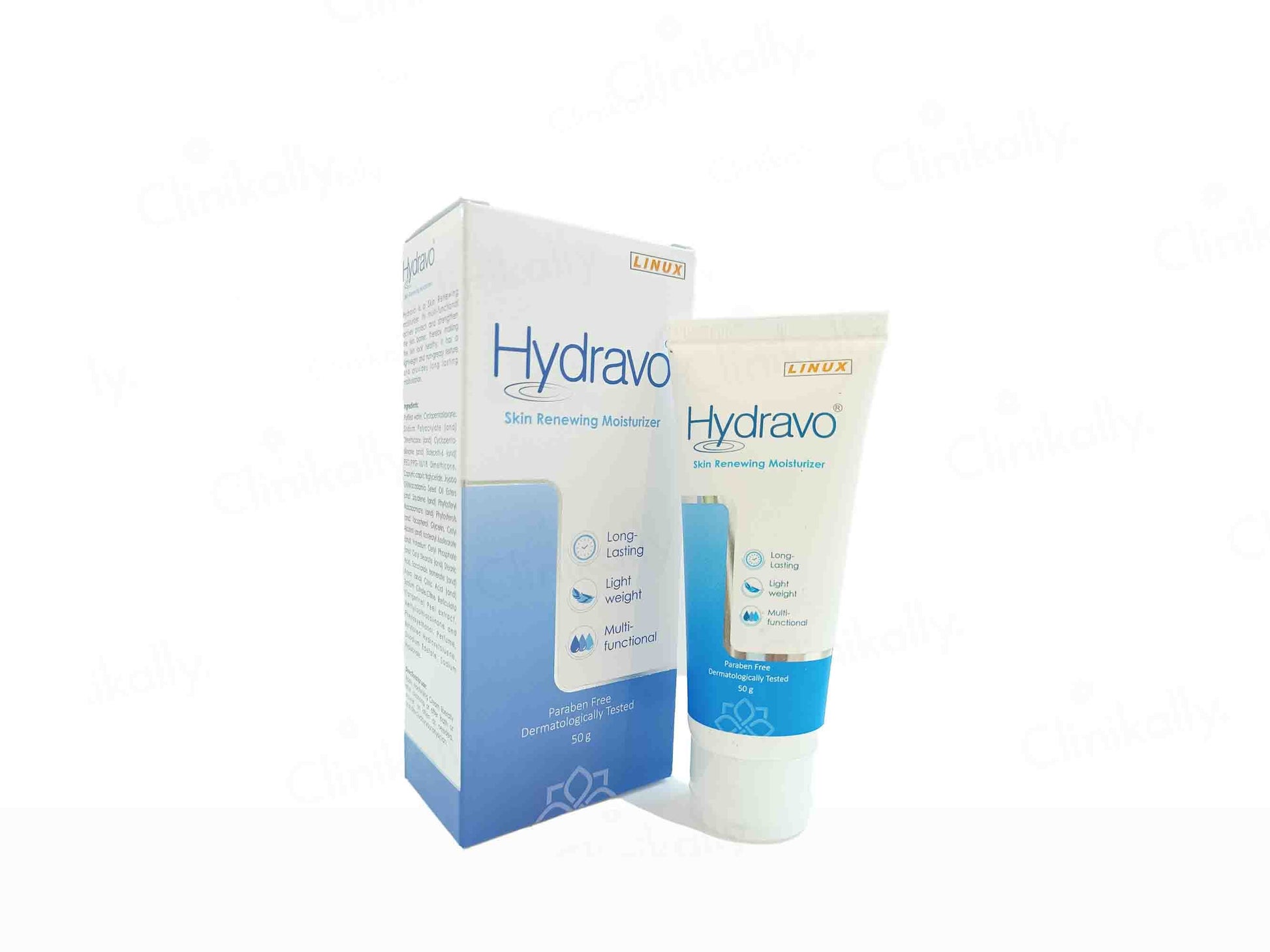 Hydravo skin care product packaging on a white background