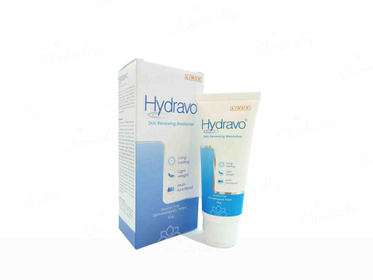 Hydravo skin care product packaging on a white background