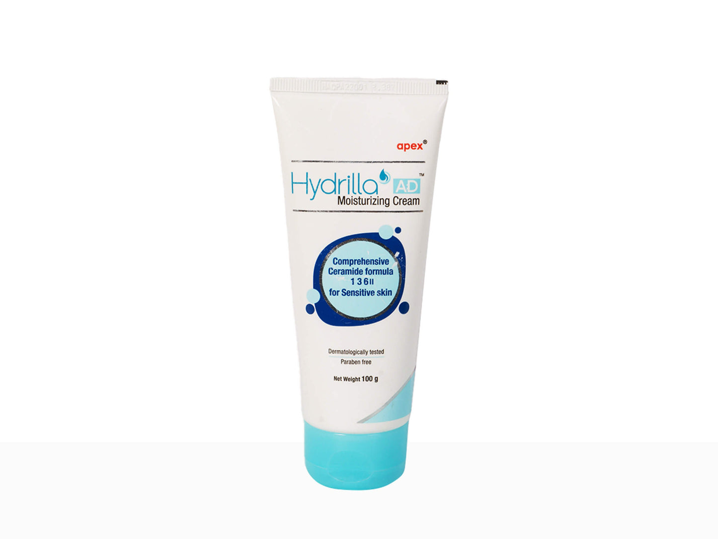 Tube of Hydrilla moisturizing cream on a white background