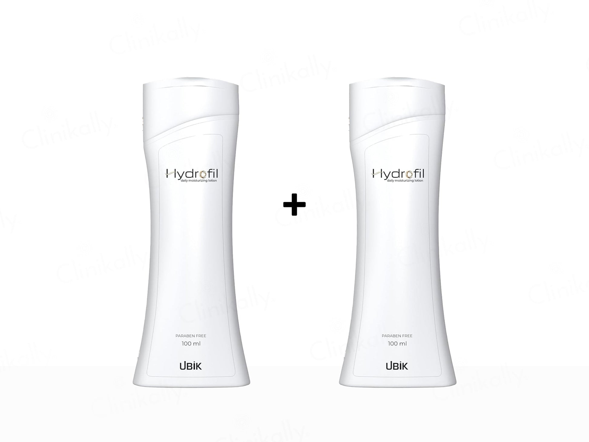 Two Hydrofil Ubik bottles on a white background