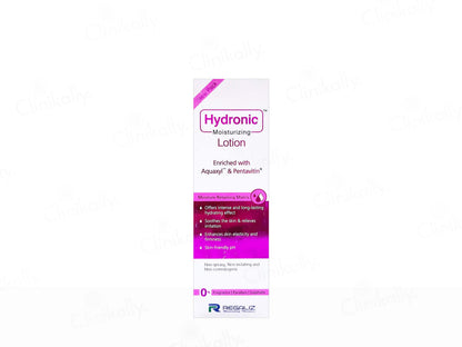 Hydronic lotion packaging on a white background