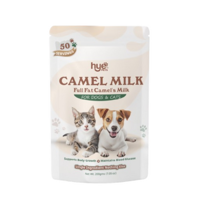 Package of Hype Pets Camel Milk for dogs and cats on a white background