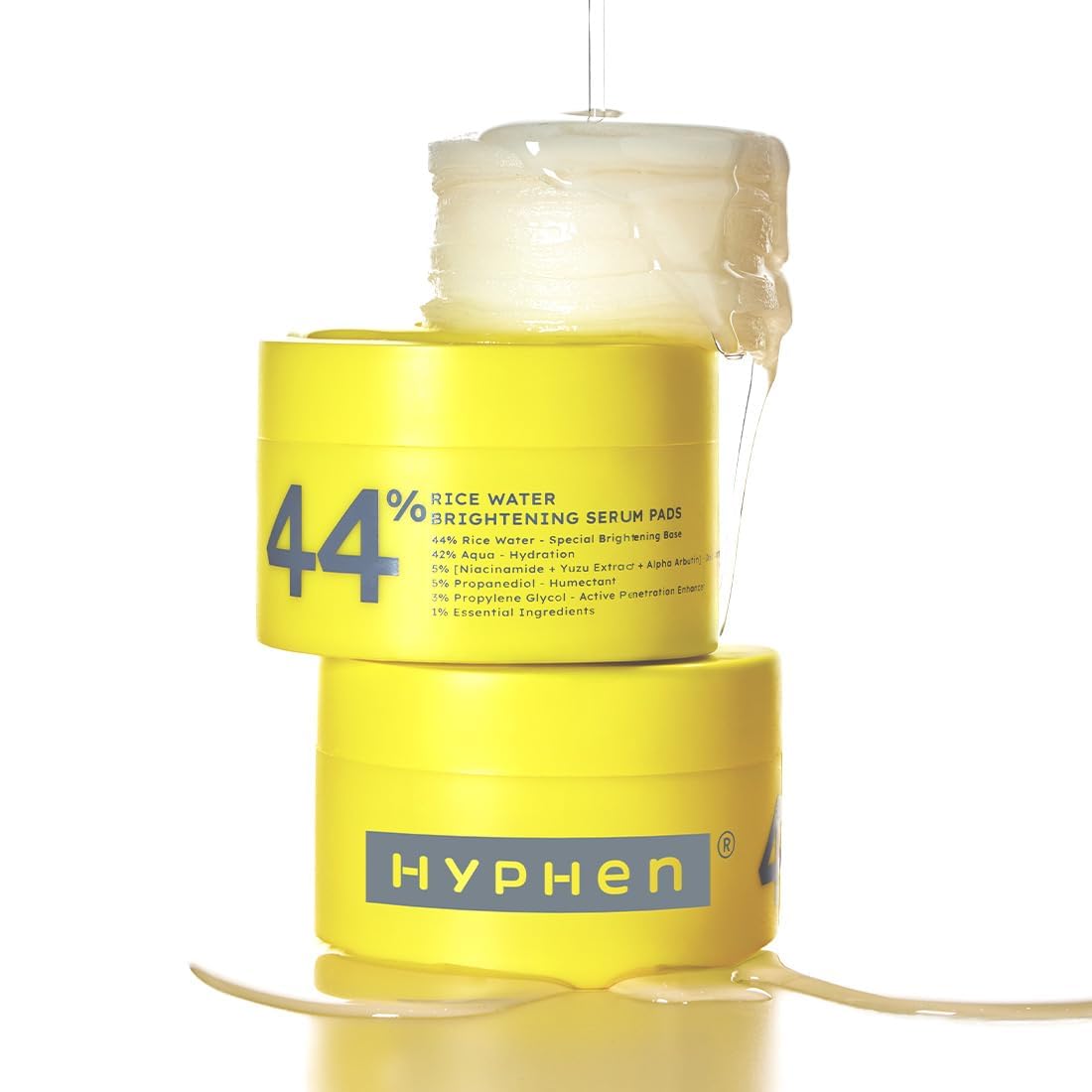 Hyphen Rice Water Brightening Serum Pads with Niacinamide, 50 Pads