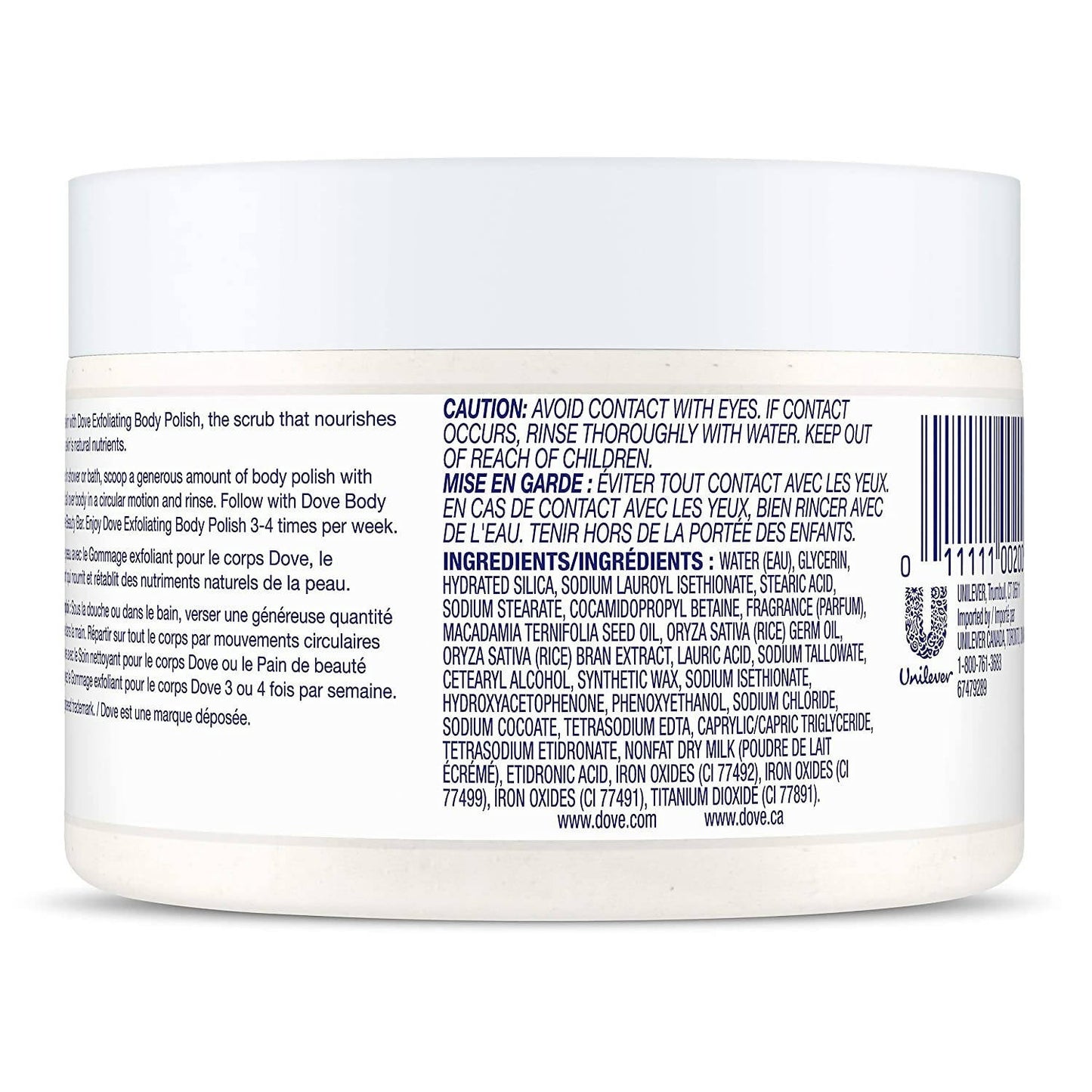 Dove Crushed Macadamia & Rice Milk Moderate Exfoliating Body Scrubating Body Polish Scrub
