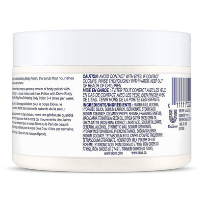 Dove Crushed Macadamia & Rice Milk Moderate Exfoliating Body Scrubating Body Polish Scrub
