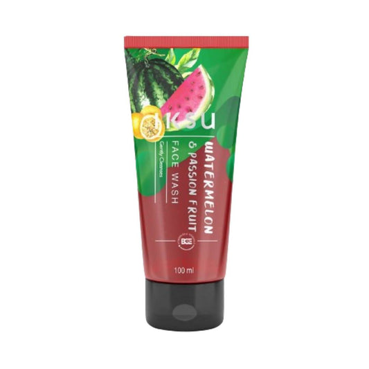 Tube of IKSU Watermelon & Passion Fruit Face Wash on a white background